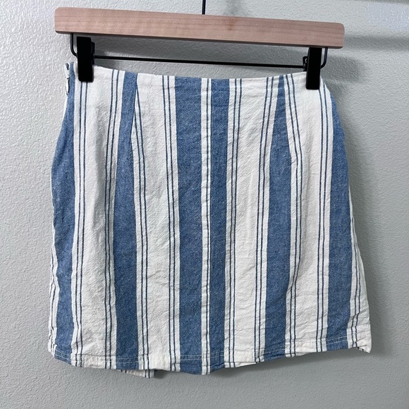 Free People Tuscan Sunrise Mini Striped Skirt, Blue Canvas Combo, Size 8 - Picture 3 of 7